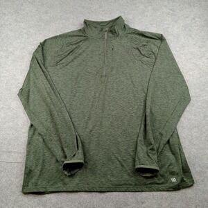 VRST Pullover Mens 2XL Green 1/4 Zip Long Sleeve Top Stretch Performance‎ Pocket